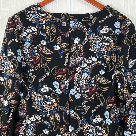 Wayf Floral Paisley Malone Boho Balloon Sleeve Mini Shift Dress Size L - Picture 14 of 16
